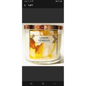 BBW LEMON VERBENA 3 wick candle NEW 14.5 OZ
